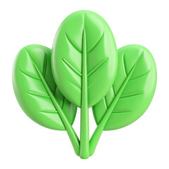 three green leaves on a black background