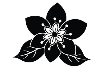 cherry blossom line art icon