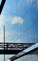 Tall building reflecting the sky with copy space