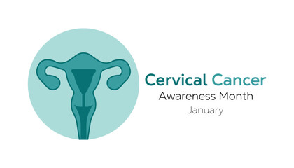Vector illustration on the theme of Cervical Cancer awareness month observed each year during January. banner, Holiday, poster, card and background design.