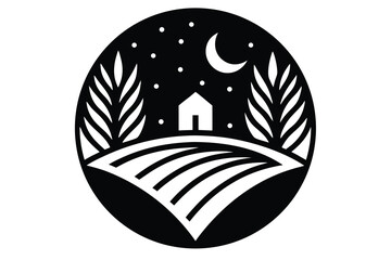harvest moon line art icon