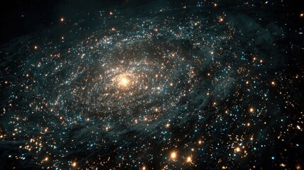 Obraz premium Spiral Galaxy With Bright Stars