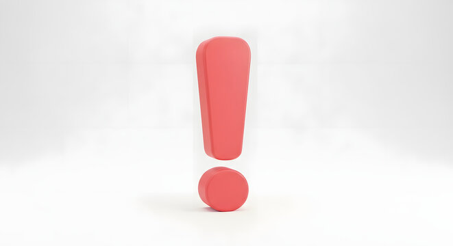 Red Exclamation Mark Symbol with a White Background