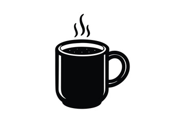 mug with steam line art icon