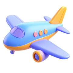 Naklejka premium a close up of a toy airplane with a blue and yellow body