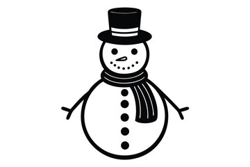snowman line art icon