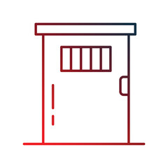 Door icon with white background vector stock illustration