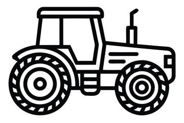 tractor line art icon