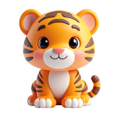 Obraz premium there is a small toy tiger sitting on a black background