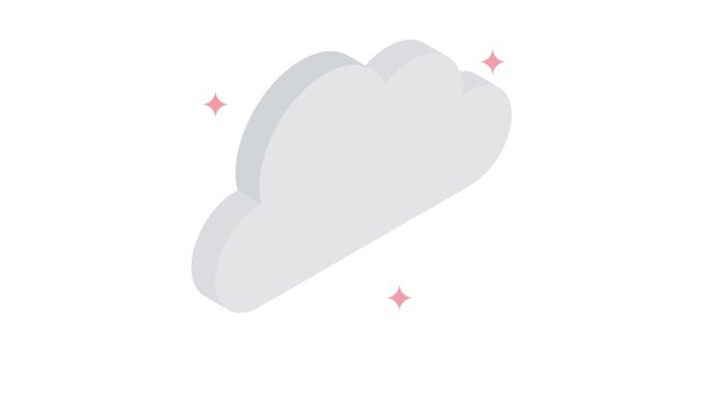 Cloud Bitcoin isometric animation MP4 file