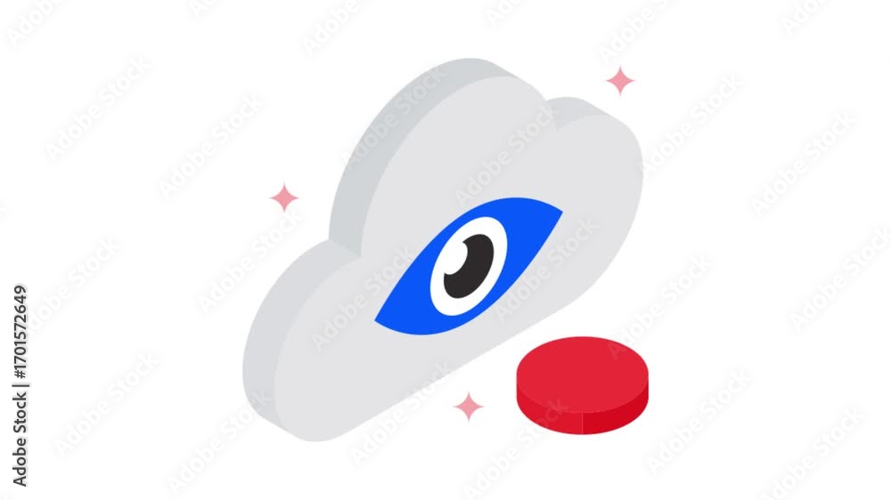 Aufkleber cloud monitoring isometric animation mp4 file
