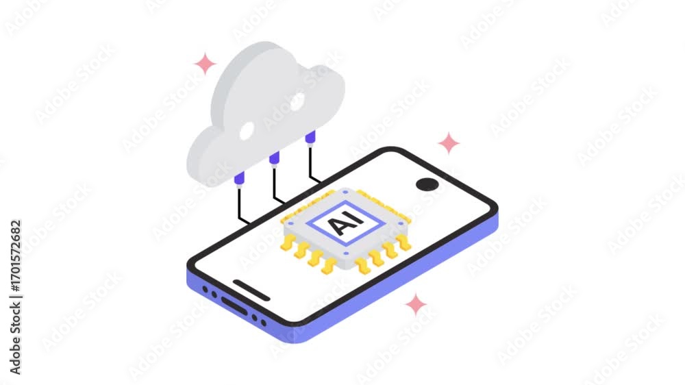 Poster ai cloud isometric animation mp4 file