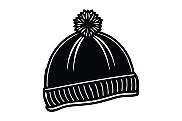 winter hat line art icon