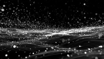 Abstract grayscale digital landscape