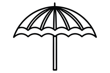 Fototapeta premium beach umbrella line art icon
