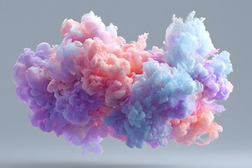 Fototapeta premium Pastel colored smoke cloud explosion abstract pink
