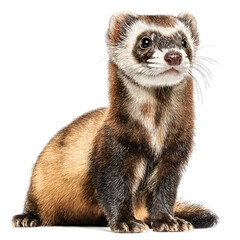 Fototapeta premium Black Footed Ferret Standing Isolated on Transparent Background