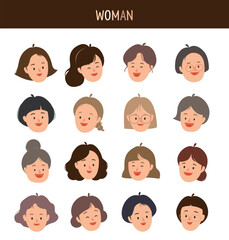 동양 여성의 다양한 웃는 얼굴