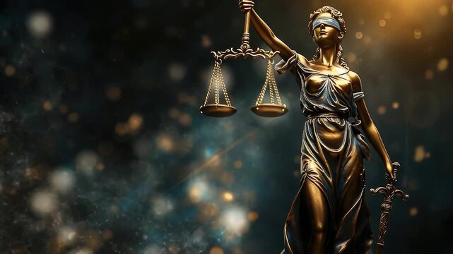 A statue of Lady Justice holding a sword, often used as a symbol of justice and fairness