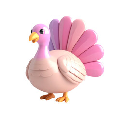 a close up of a toy bird with a pink tail
