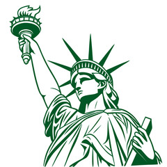 Vector art of statue of liberty vector illustration the iconic monument of new york city, a symbol of freedom and democracy, depicted in a clean, modern design © md ruhul11