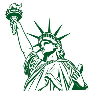 Vector art of statue of liberty vector illustration the iconic monument of new york city, a symbol of freedom and democracy, depicted in a clean, modern design