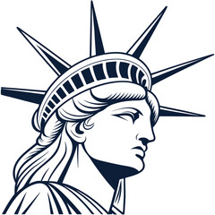 Vector art of statue of liberty head vector illustration a symbol of freedom and democracy, this iconic landmark represents the united states and its values of liberty and justice © md ruhul11