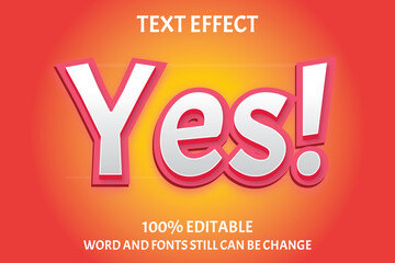 Yes text effect on gradient background 