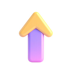 a close up of a yellow and purple arrow pointing upward