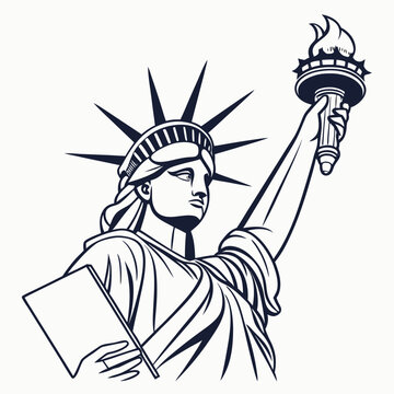 Vector art of statue of liberty vector illustration, a timeless symbol of freedom, democracy, and the enduring spirit of the united states of america