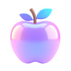there is a purple apple with a leaf on it