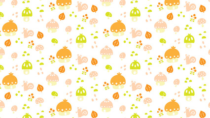 動画配信用の背景52　秋のリスとキノコの家