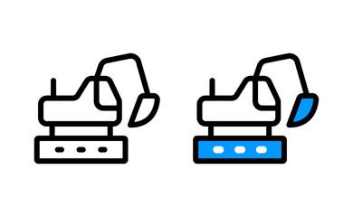 Excavator Icon – Construction Equipment and Heavy Machinery Symbol