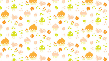 動画配信用の背景52　秋のリスとキノコの家