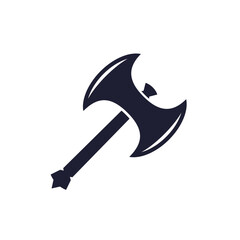 double axe icon on white, vector