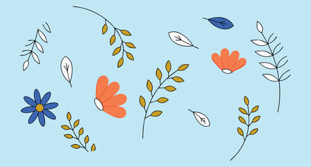 Floral Pattern, Botanical Design, Nature Illustration, Leafy Art, Decorative Flowers, Garden Style, Elegant Blossoms, Nature Motif, Flower Art, Botanical Beauty, Lush Garden, Floral Graphics, Plant De