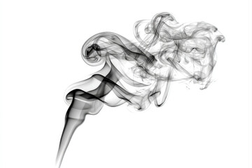 White smoke swirl with soft mist and clean edges on a white background