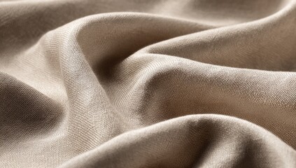 Close-up of soft, draped beige fabric