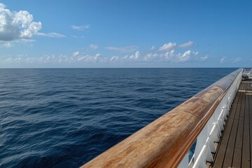 Obraz premium Panoramic view of Caribbean Sea from luxury cruise ship with clear waters