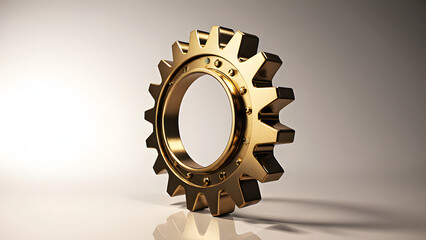 Stunning golden gear illustration shines representing precision, engineering, and mechanical processes