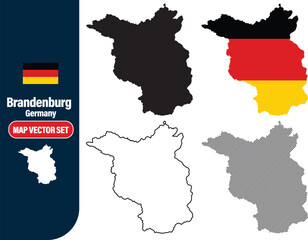 Brandenburg Germany map vector set