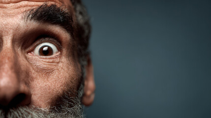 striking portrait of surprised american homeless man face his large eyes filled with astonishment and emotion