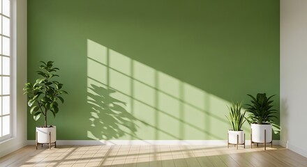 Serene Green Room Zoom Background with Plants