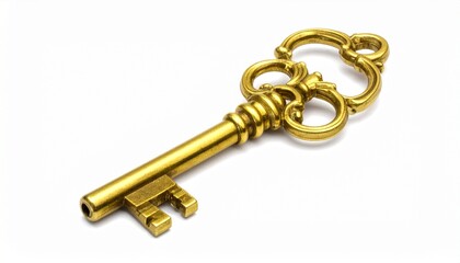 golden key isolated on white