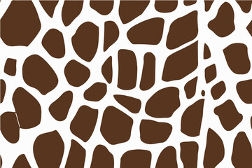 Brown and white animal print seamless pattern with an abstract texture for textile design, wallpaper, or fabric printing. Simple cartoon style with fine lines. Vector Illustration