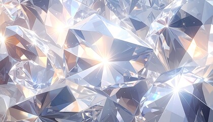 A dazzling array of multifaceted gems, radiating light and brilliance, showcasing a captivating display of clarity and sparkle.