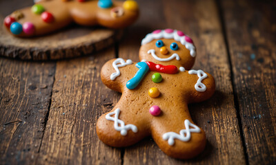 Christmas Food Illustration Cute Gingerbread Man