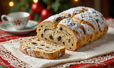 Christmas Food Illustration Traditional Stollen