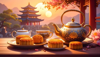 Mooncakes and Tea Ceremony with Pagoda