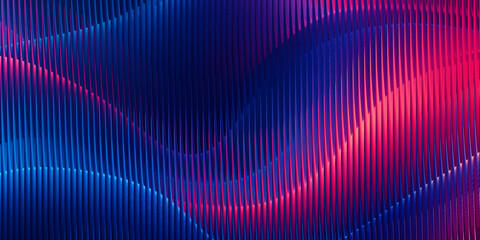 Vibrant neon abstract background with glowing blue and pink vertical lines